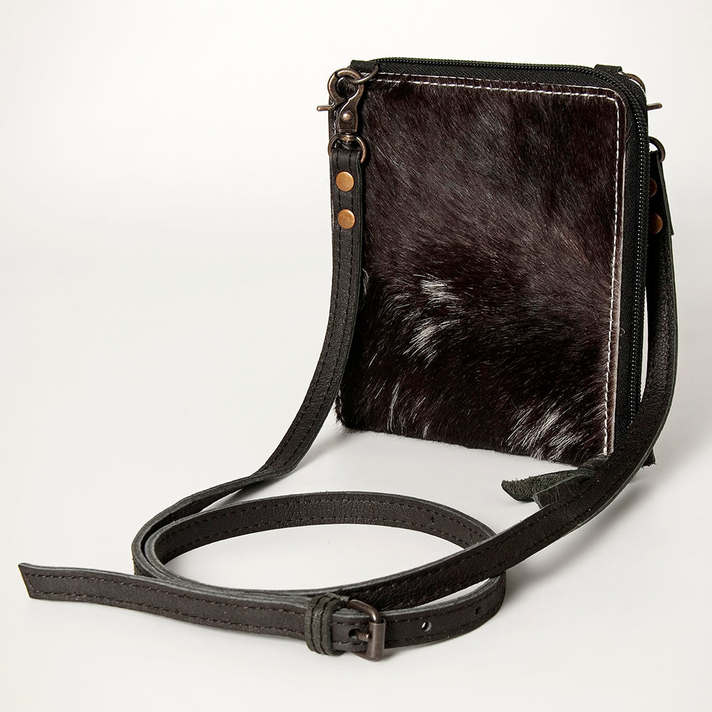 LC-ADBG820 Mini Hair-On Cowhide Crossbody Bag Genuine Leather Western Purse by American Darling