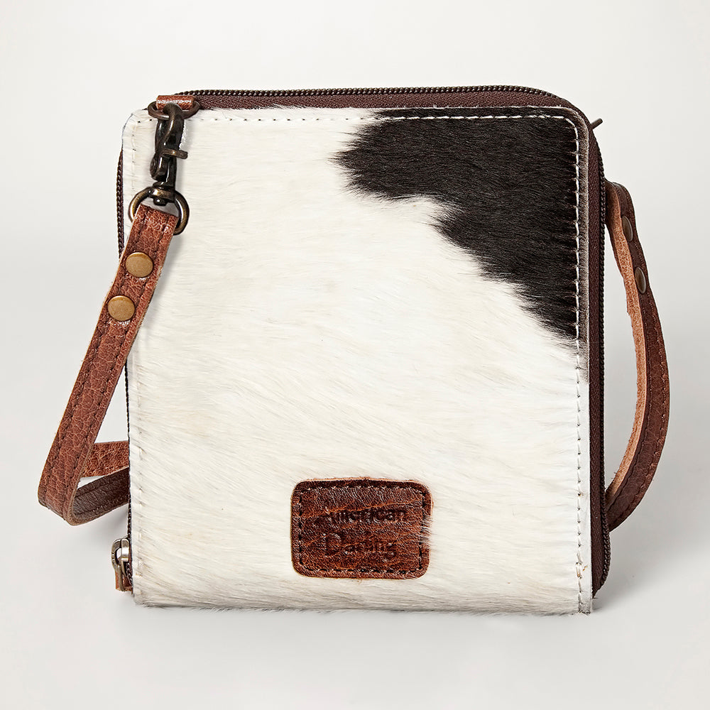 LC-ADBG820 Mini Hair-On Cowhide Crossbody Bag Genuine Leather Western Purse by American Darling