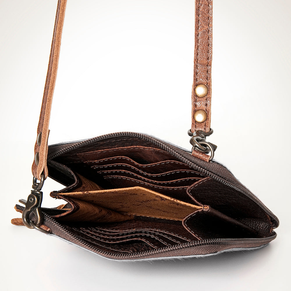 LC-ADBG820 Mini Hair-On Cowhide Crossbody Bag Genuine Leather Western Purse by American Darling