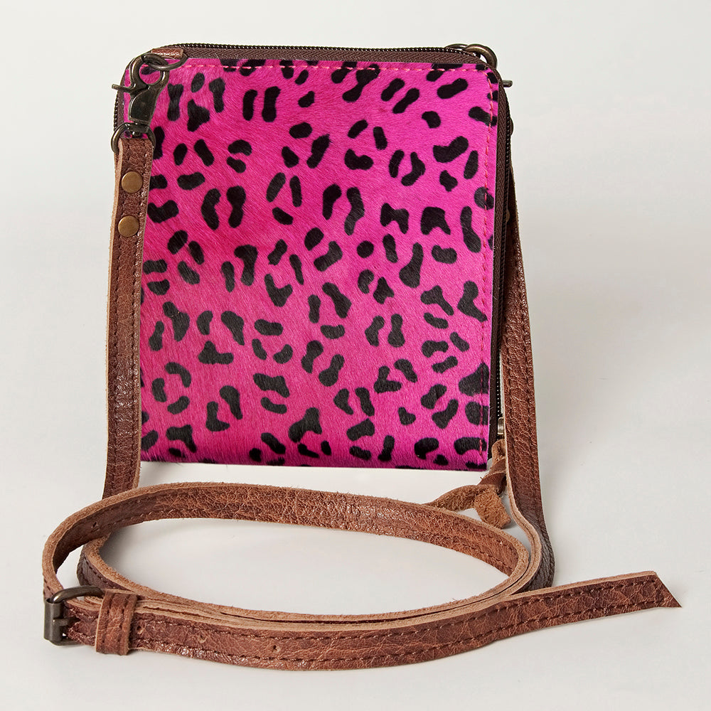 LC-ADBG820 Mini Hair-On Cowhide Crossbody Bag Genuine Leather Western Purse by American Darling