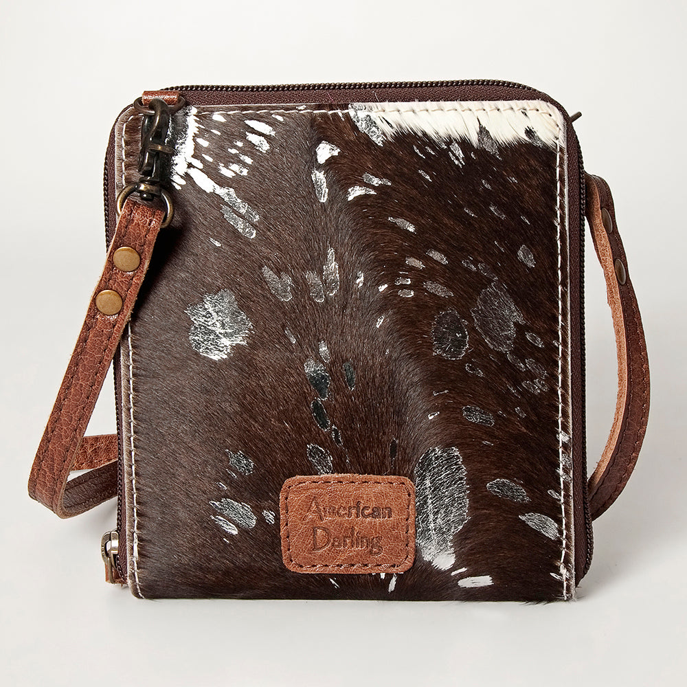 LC-ADBG820 Mini Hair-On Cowhide Crossbody Bag Genuine Leather Western Purse by American Darling