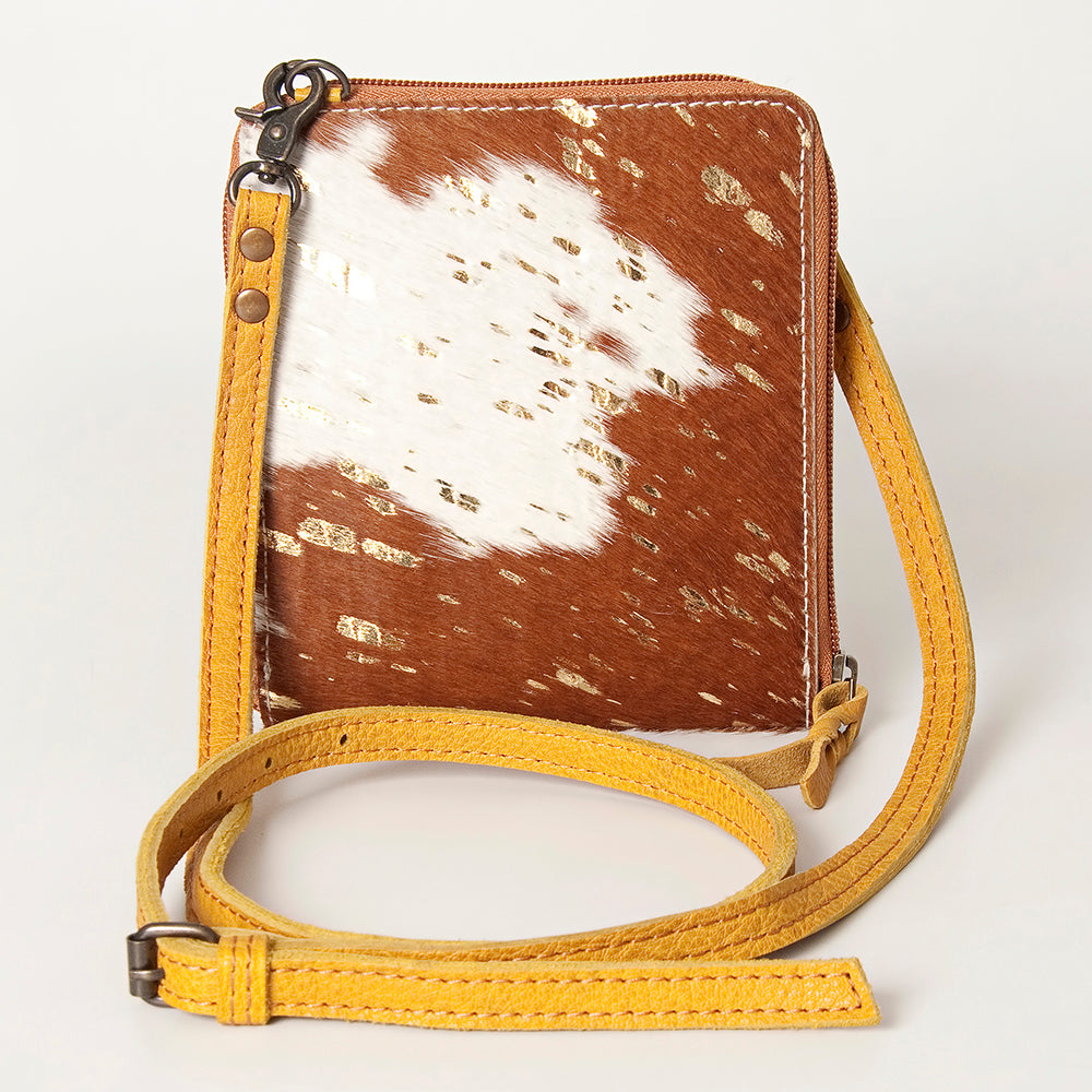 LC-ADBG820 Mini Hair-On Cowhide Crossbody Bag Genuine Leather Western Purse by American Darling