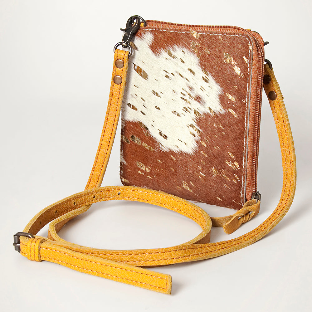 LC-ADBG820 Mini Hair-On Cowhide Crossbody Bag Genuine Leather Western Purse by American Darling