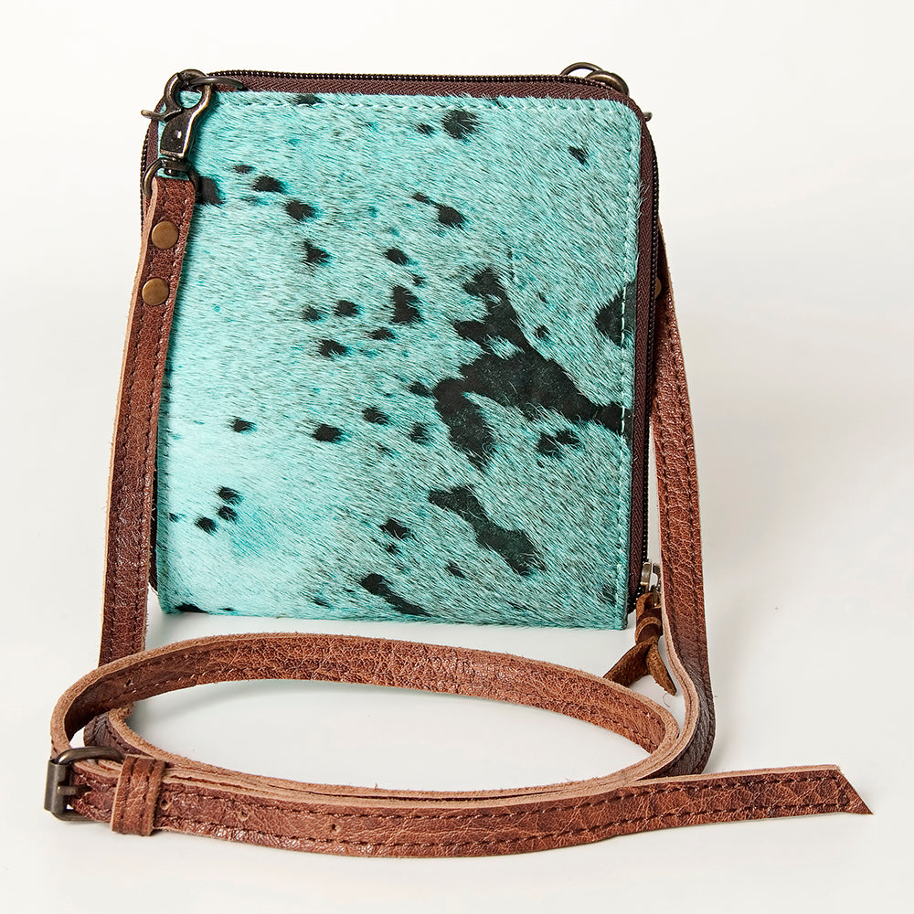 LC-ADBG820 Mini Hair-On Cowhide Crossbody Bag Genuine Leather Western Purse by American Darling