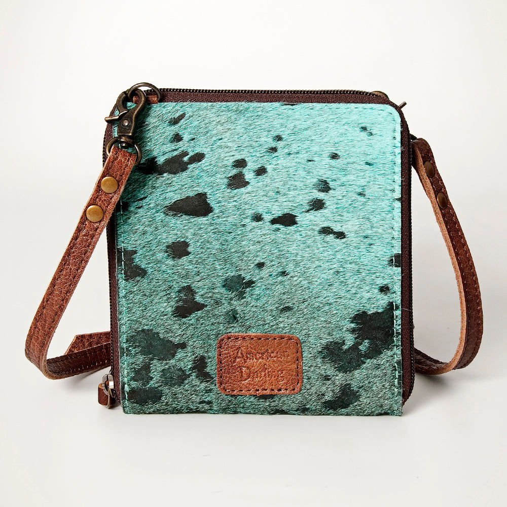 LC-ADBG820 Mini Hair-On Cowhide Crossbody Bag Genuine Leather Western Purse by American Darling