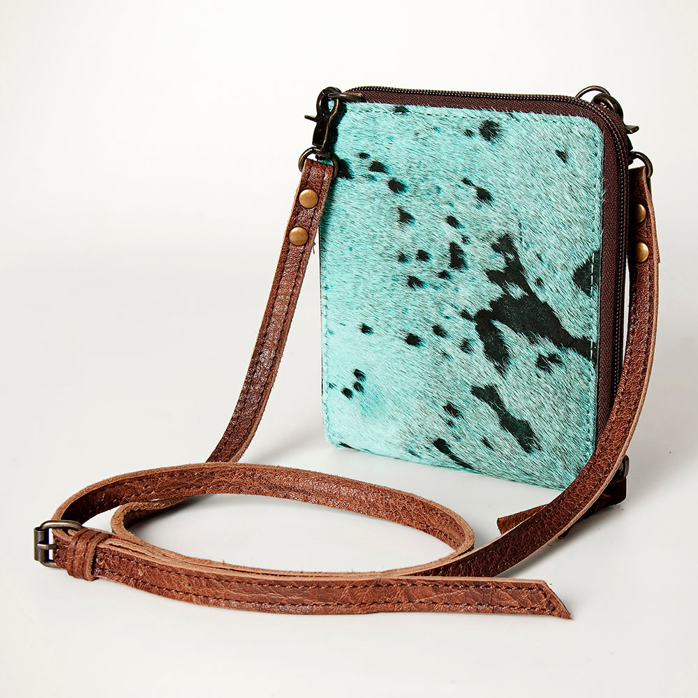 LC-ADBG820 Mini Hair-On Cowhide Crossbody Bag Genuine Leather Western Purse by American Darling
