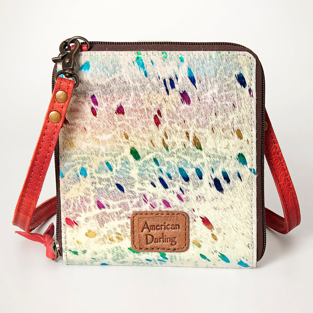 LC-ADBG820 Mini Hair-On Cowhide Crossbody Bag Genuine Leather Western Purse by American Darling