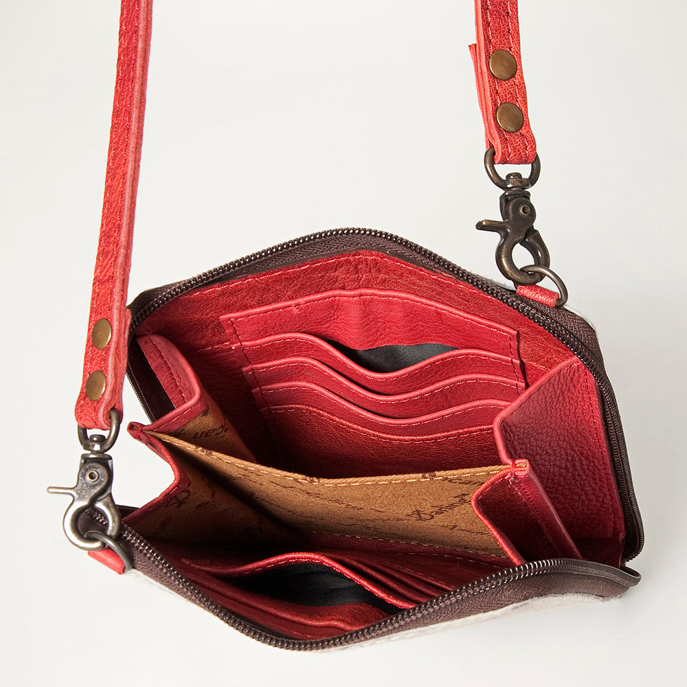 LC-ADBG820 Mini Hair-On Cowhide Crossbody Bag Genuine Leather Western Purse by American Darling