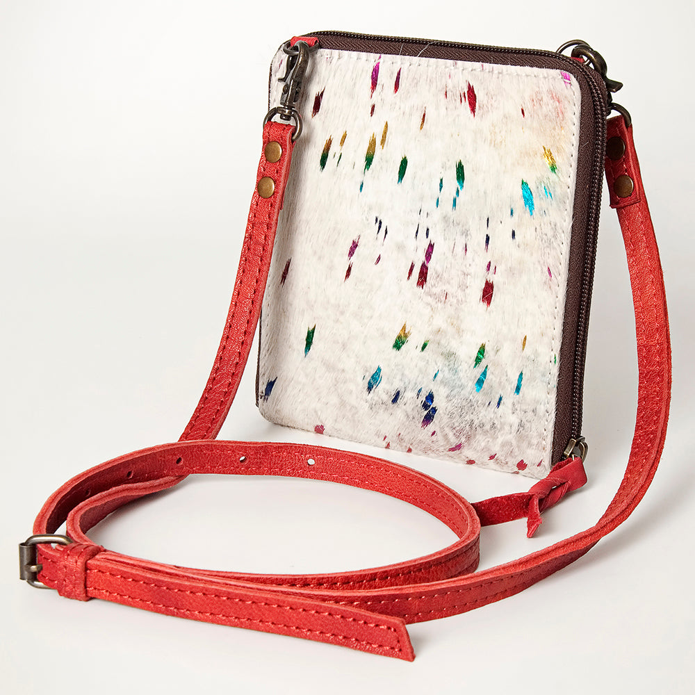 LC-ADBG820 Mini Hair-On Cowhide Crossbody Bag Genuine Leather Western Purse by American Darling