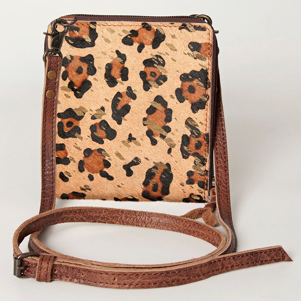 LC-ADBG820 Mini Hair-On Cowhide Crossbody Bag Genuine Leather Western Purse by American Darling