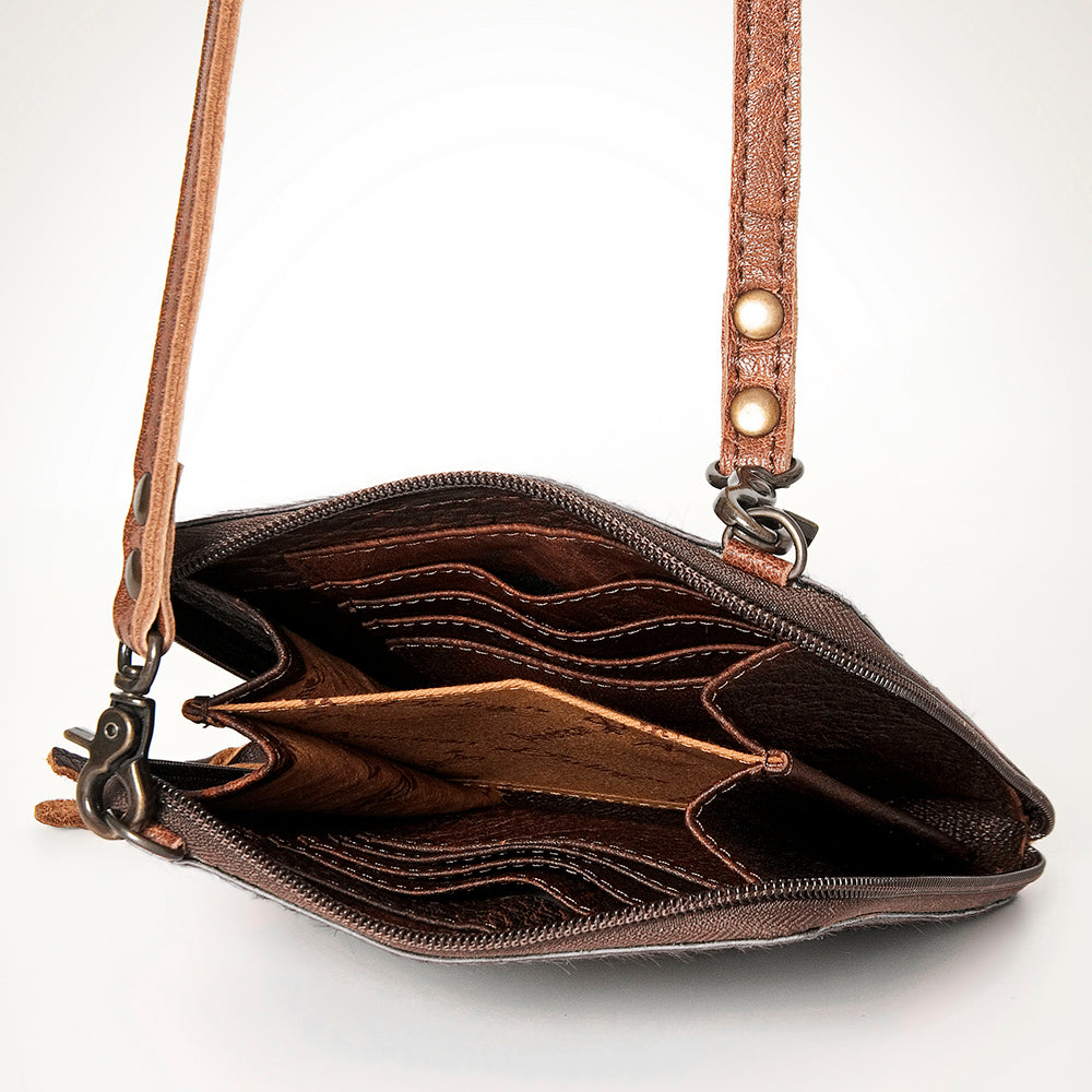 LC-ADBG820 Mini Hair-On Cowhide Crossbody Bag Genuine Leather Western Purse by American Darling