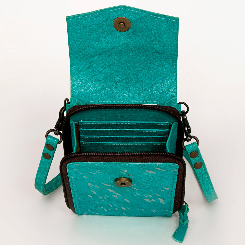 LC-ADBG822 Hair-On Cowhide Crossbody Phone Bag with Silver Speckles