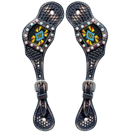 BER223-Western American Leather Spur Strap