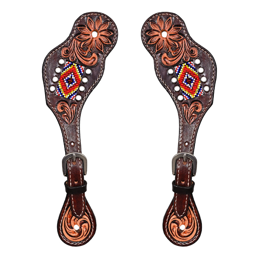 BER225-Western American Leather Spur Strap