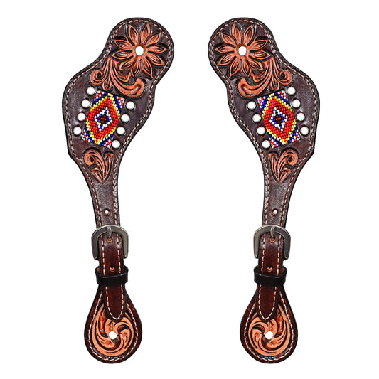 BER225-Western American Leather Spur Strap