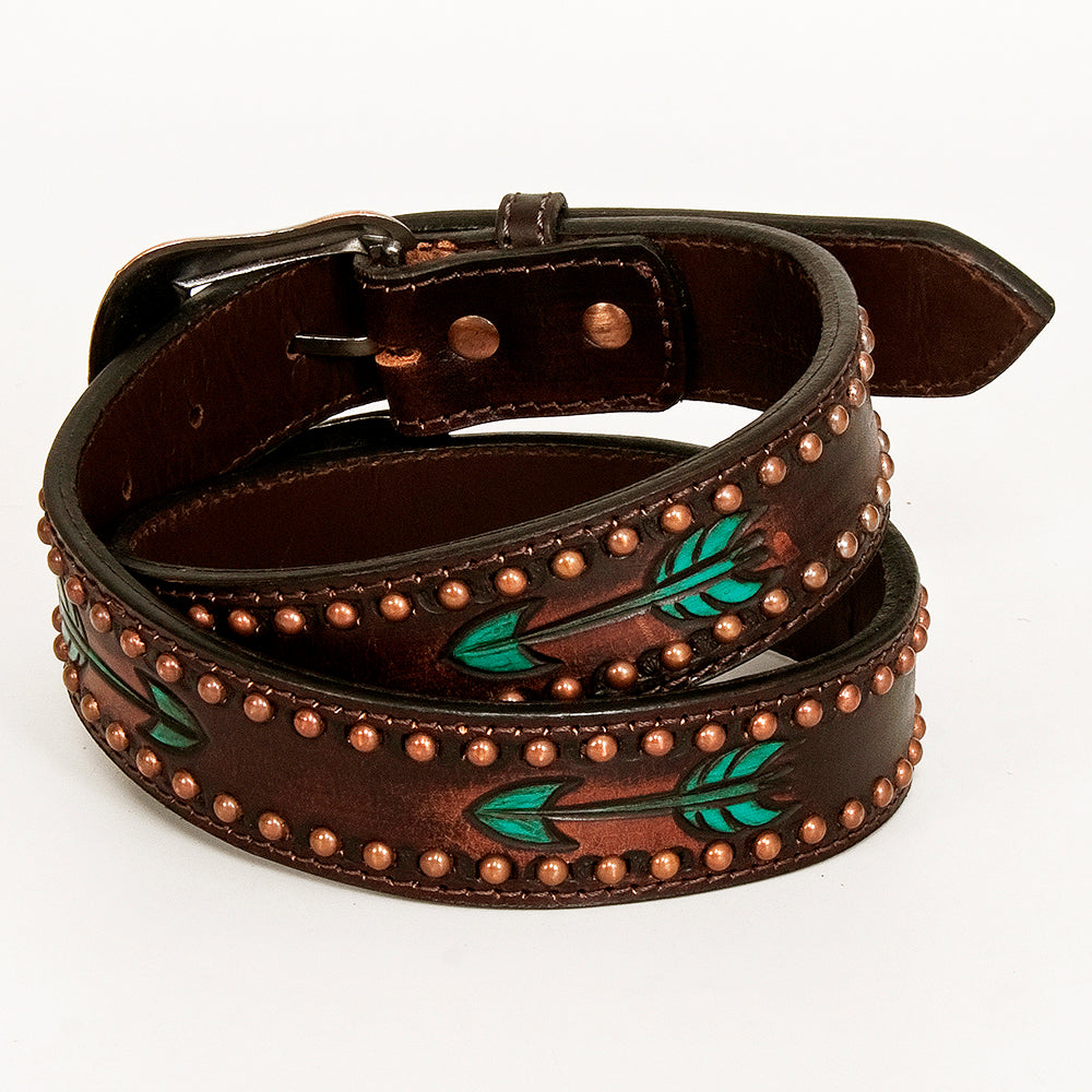 BER149-Hand Painted Western leather Belt