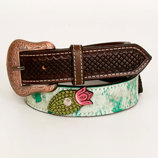 BER162-Hand Tooled Western leather Belt