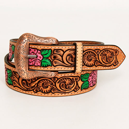 BER164-Hand Painted Western Leather Belt