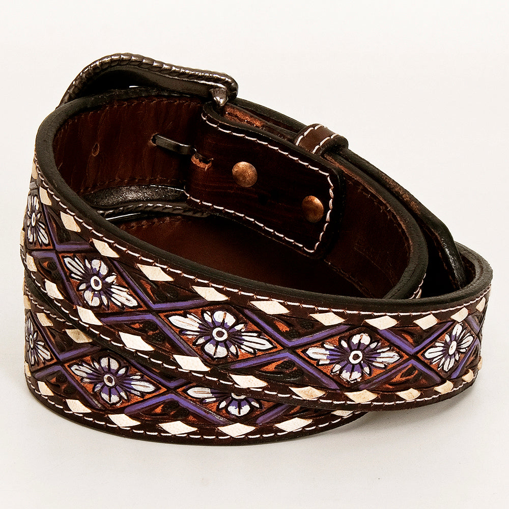 BER168-Hand Painted Western Leather Belt