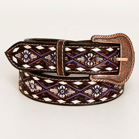 BER168-Hand Painted Western Leather Belt