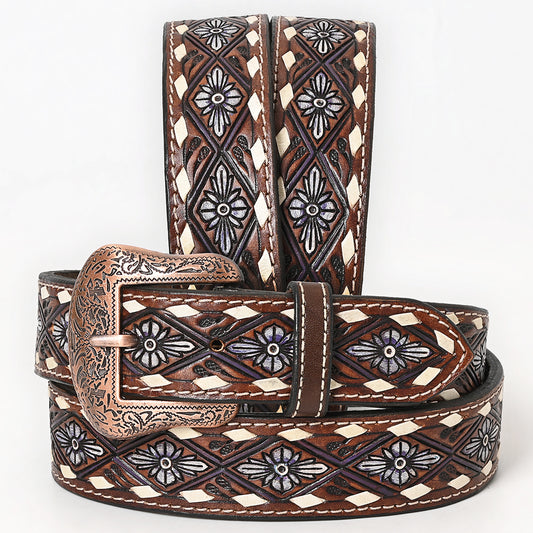 BER168-Hand Painted Western Leather Belt