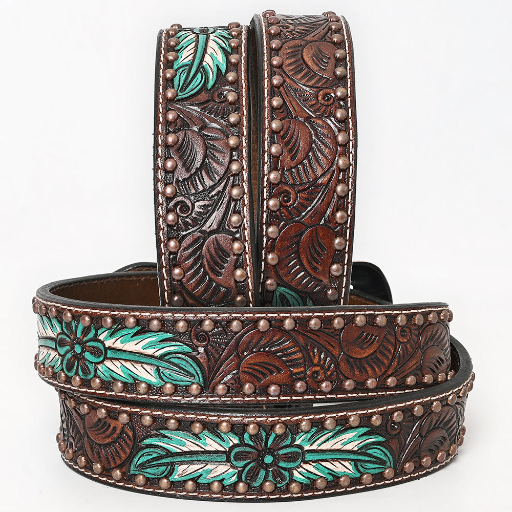 BER171-Hand Painted Western Leather Belt