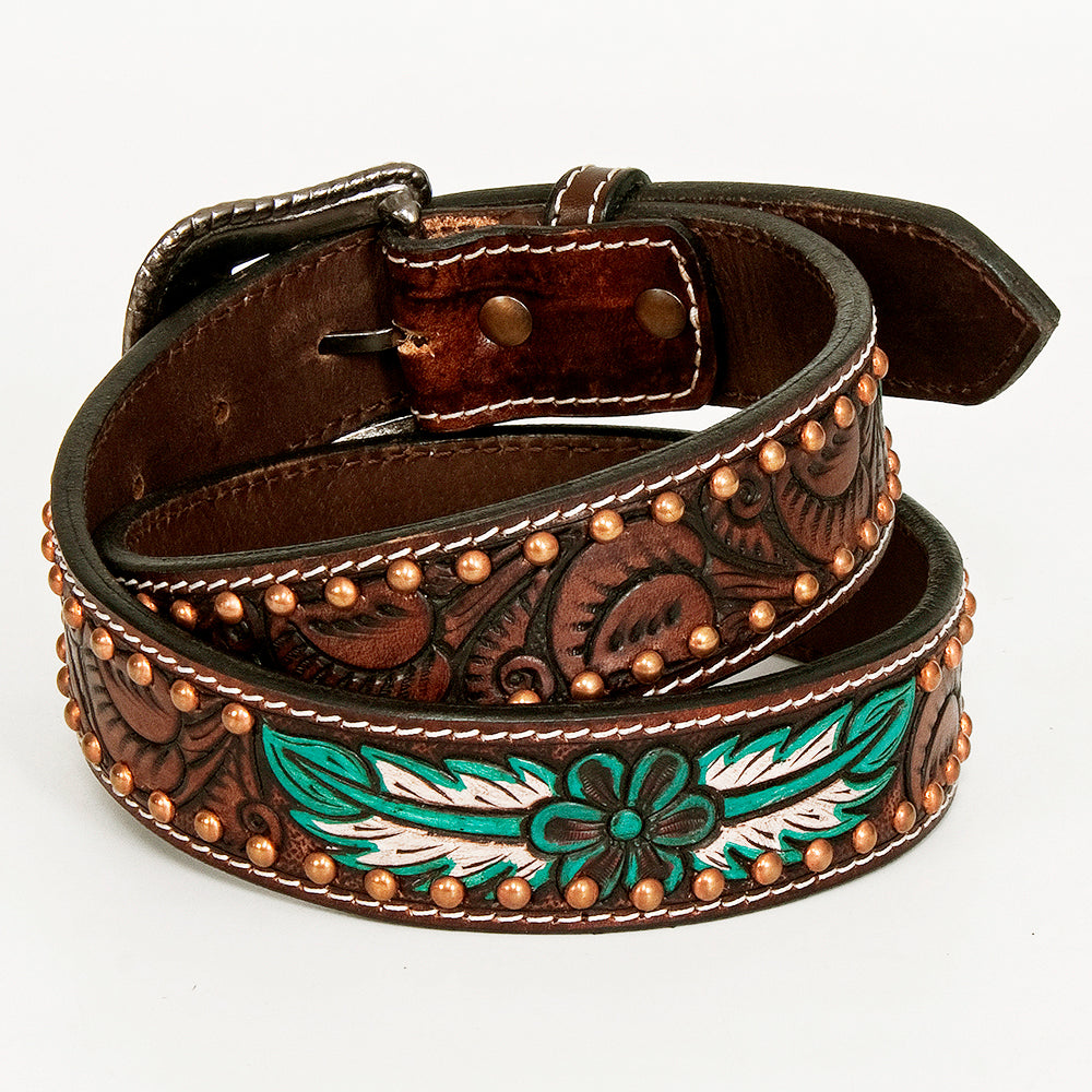 BER171-Hand Painted Western Leather Belt