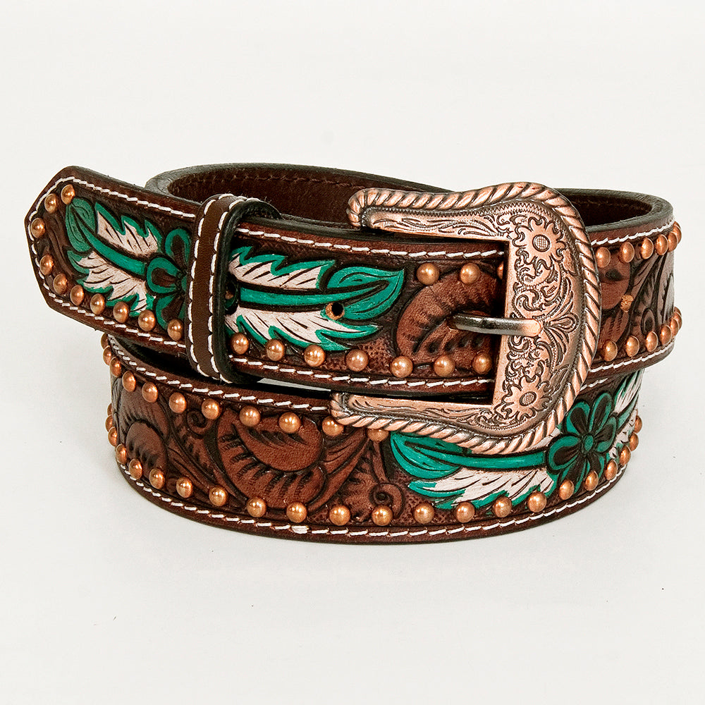 BER171-Hand Painted Western Leather Belt