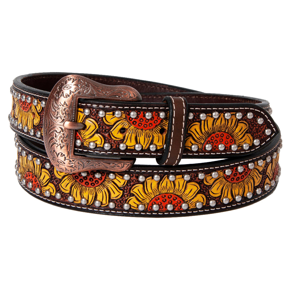 BER172-Hand Painted Western Leather Belt