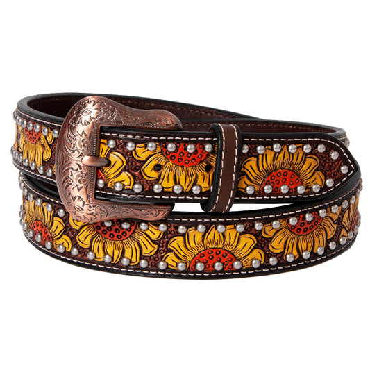 BER172-Hand Painted Western Leather Belt