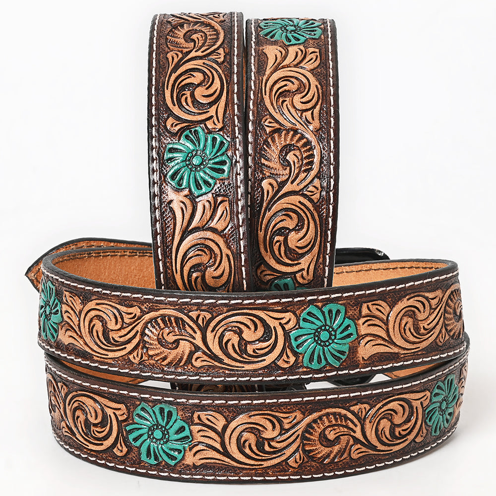 BER175-Hand Painted Western Leather Belt