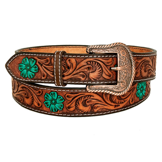 BER175-Hand Painted Western Leather Belt