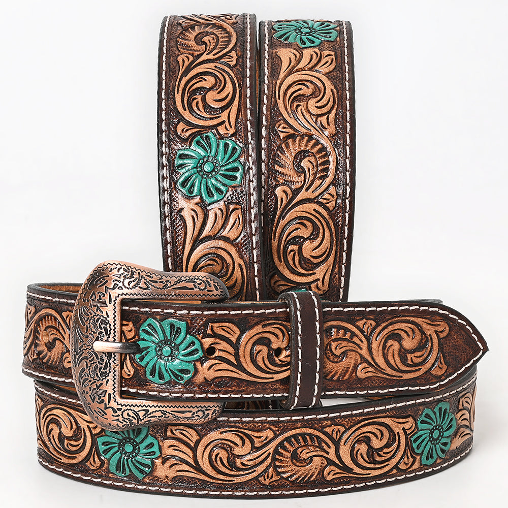 BER175-Hand Painted Western Leather Belt
