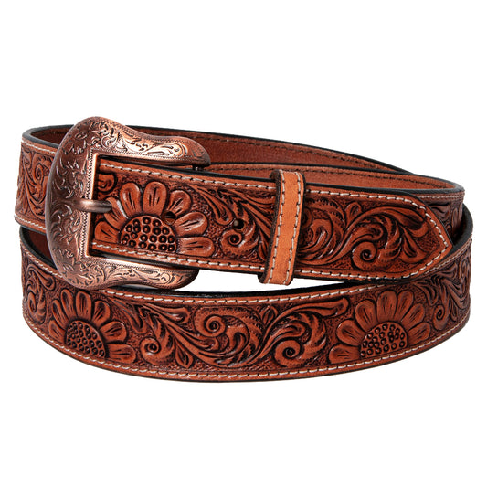 BER192-Hand Carved Western Leather Belt