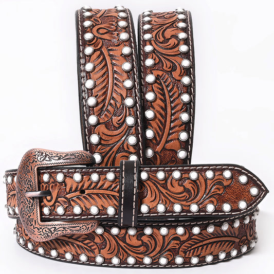 BER193-Hand Carved Western Leather Belt