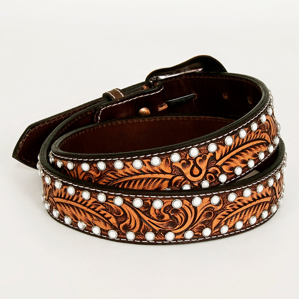 BER193-Hand Carved Western Leather Belt