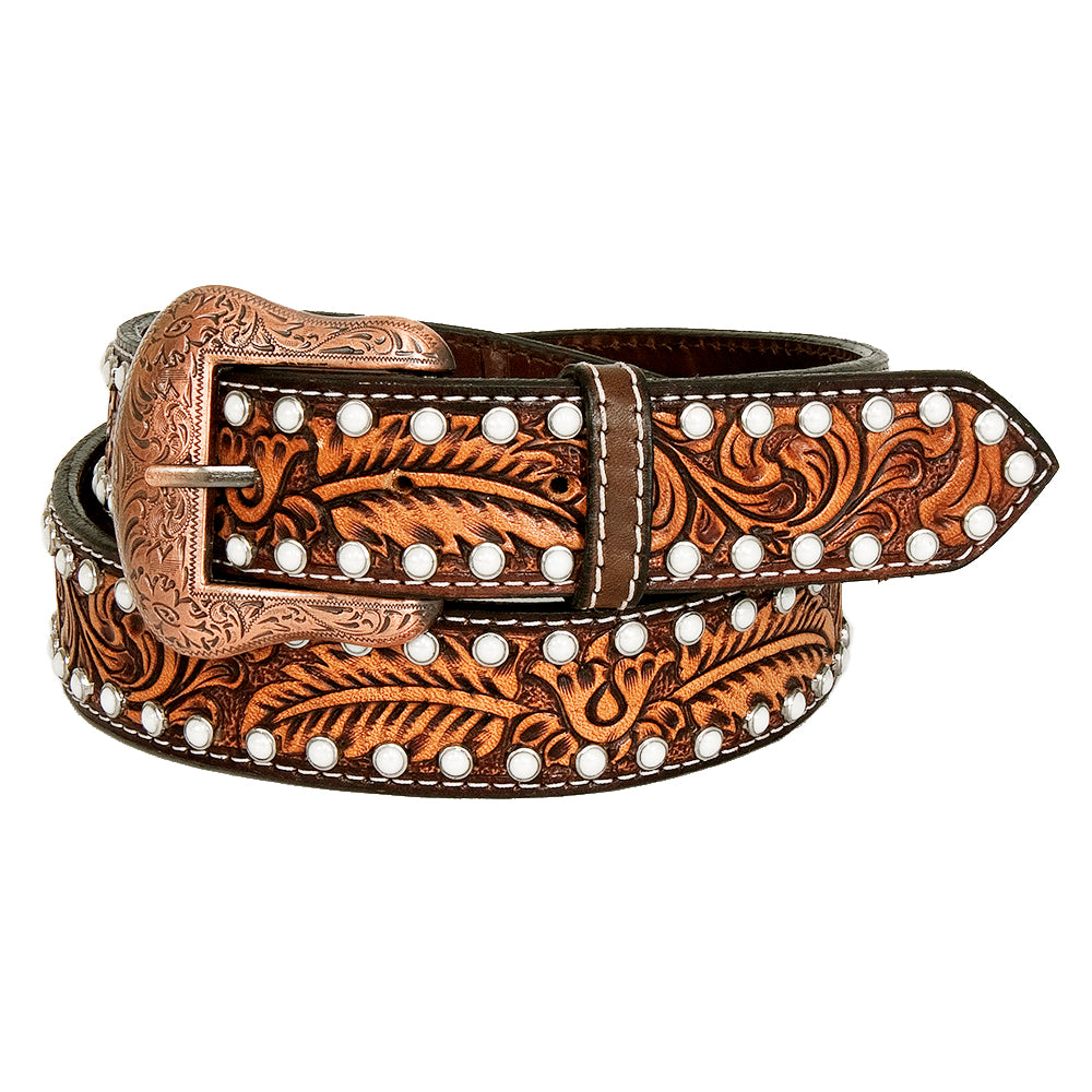 BER193-Hand Carved Western Leather Belt