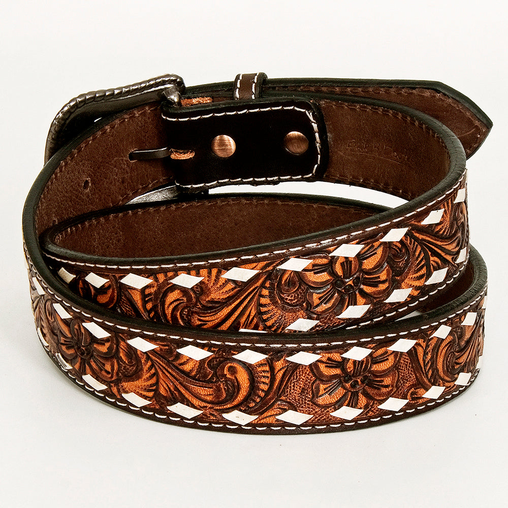 BER196-Hand Carved Western Leather Belt