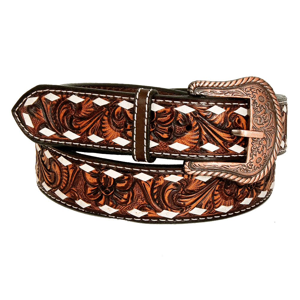 BER196-Hand Carved Western Leather Belt