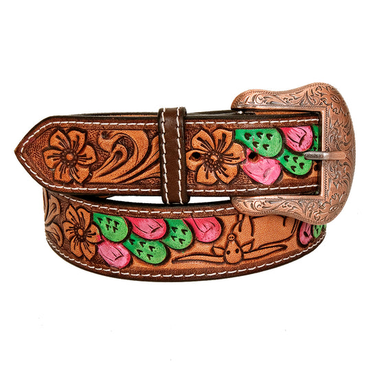 BER236-Hand Carved Western Leather Belt