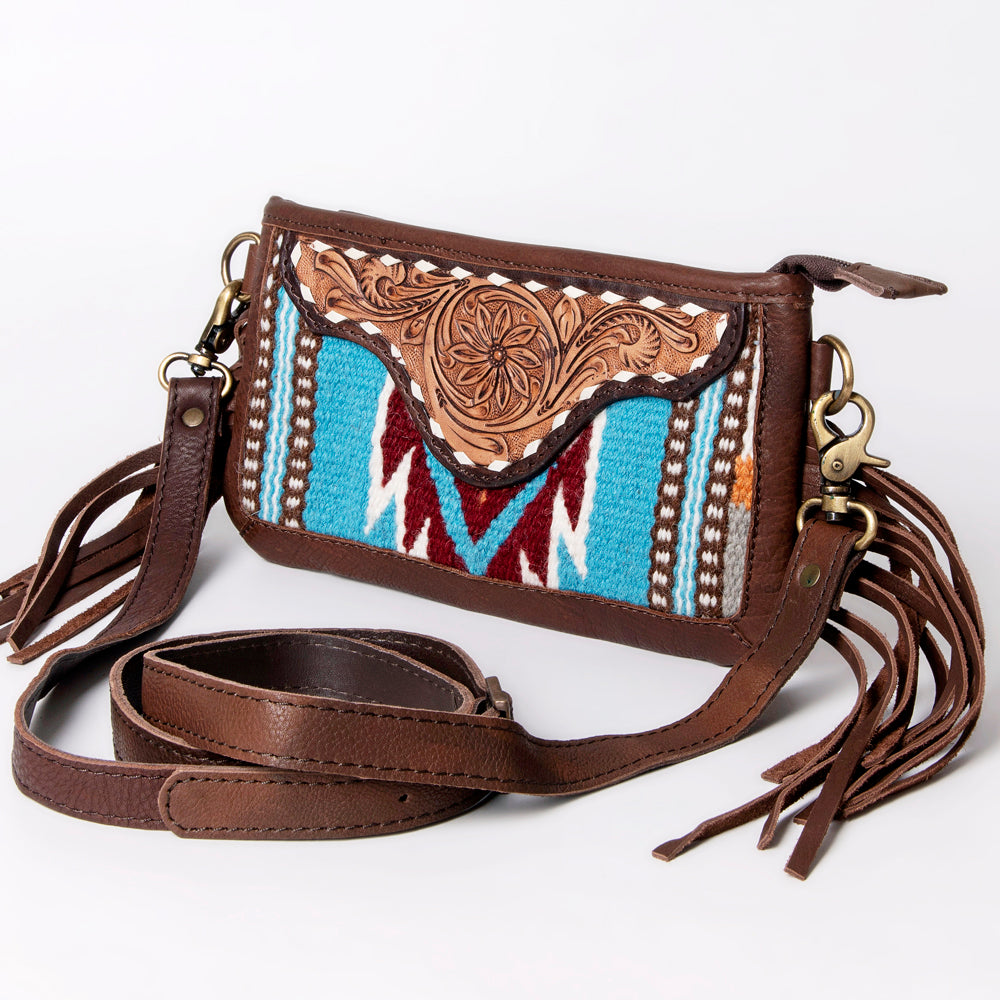 LC-ADBGA244 American Darling Hand-Tooled Leather Saddle Blanket Crossbody