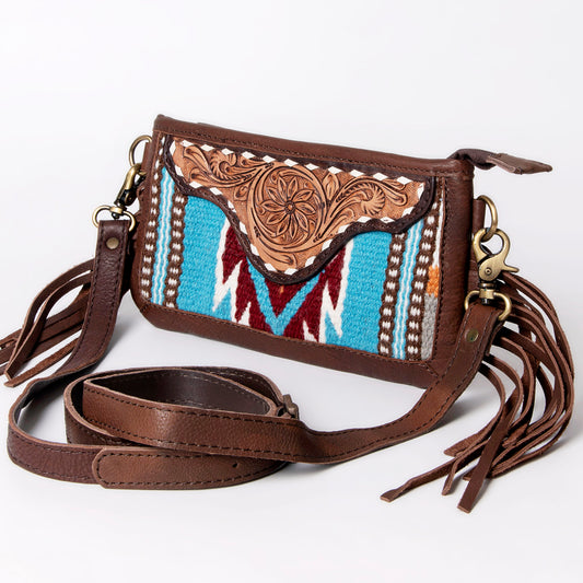 LC-ADBGA244 American Darling Hand-Tooled Leather Saddle Blanket Crossbody