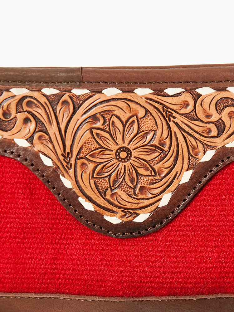 LC-ADBGA244 American Darling Hand-Tooled Leather Saddle Blanket Crossbody