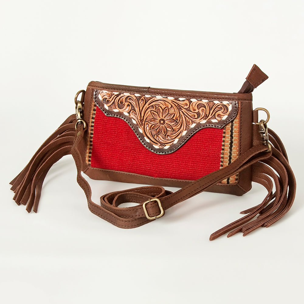 LC-ADBGA244 American Darling Hand-Tooled Leather Saddle Blanket Crossbody