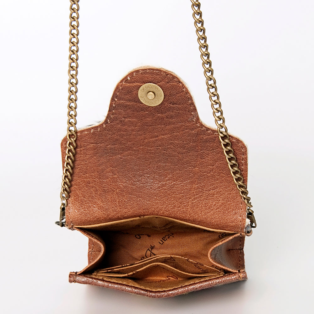 LC-ADBG825 Southwestern Saddle Blanket Mini Crossbody with Cowhide & Turquoise Concho