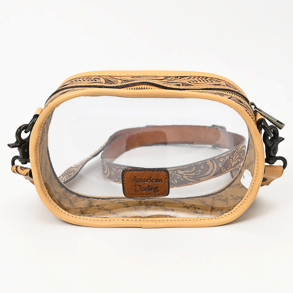 ADBGZ602 Clear Bag Tooled Leather Crossbody Bag - Stadium Approved Western Purse