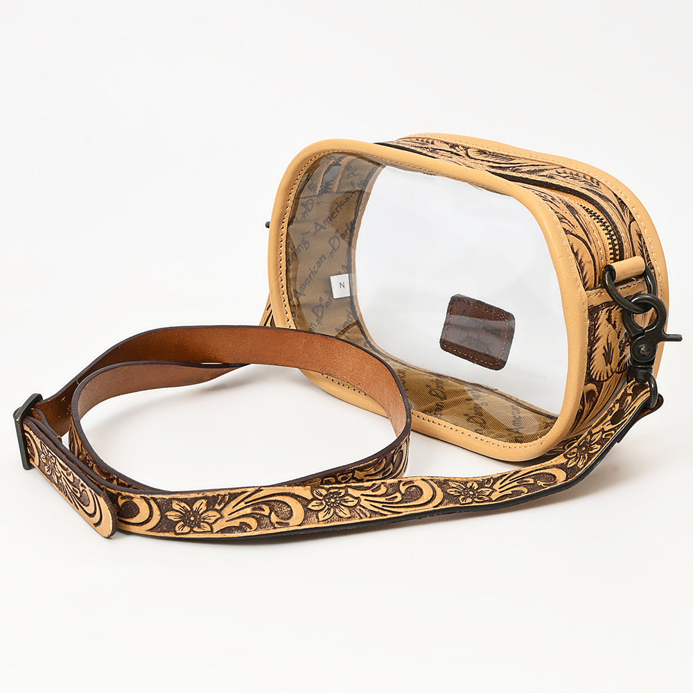 ADBGZ602 Clear Bag Tooled Leather Crossbody Bag - Stadium Approved Western Purse