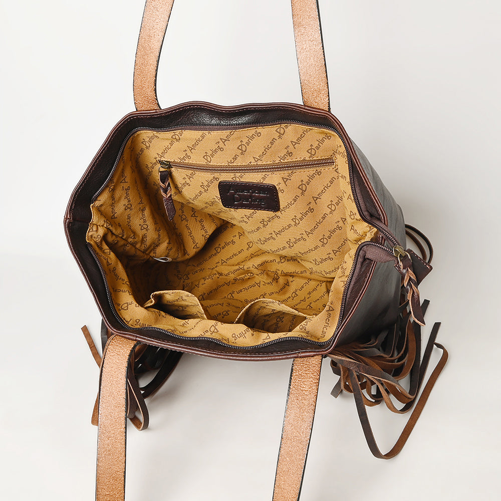 LC-ADBGZ605 Tote Hand Tooled Genuine Western Leather Women Bag