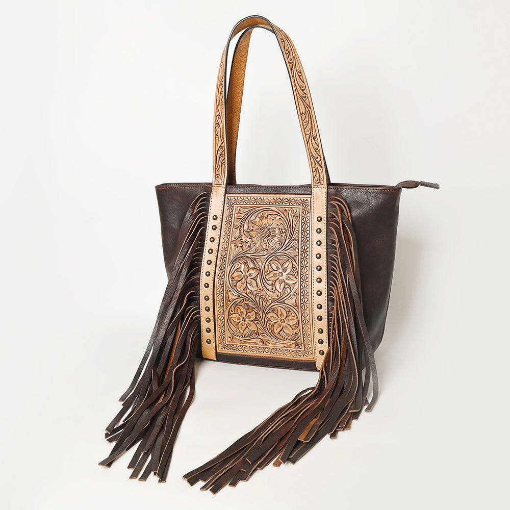 LC-ADBGZ605 Tote Hand Tooled Genuine Western Leather Women Bag