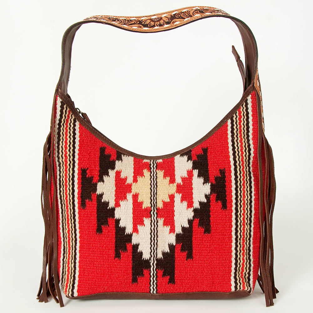 LC-ADBGA212 American Darling Hobo Bag Saddle Blanket with Tooled Leather & Fringe
